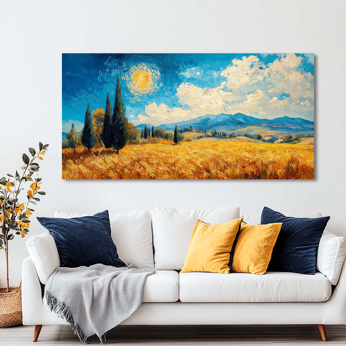 Khaki Country Nature Wall Art Modern Canvas Painting Prints Artwork Office Hallway Bedroom Living Room Decor