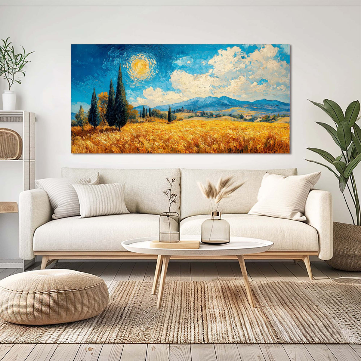 Khaki Country Nature Wall Art Modern Canvas Painting Prints Artwork Office Hallway Bedroom Living Room Decor