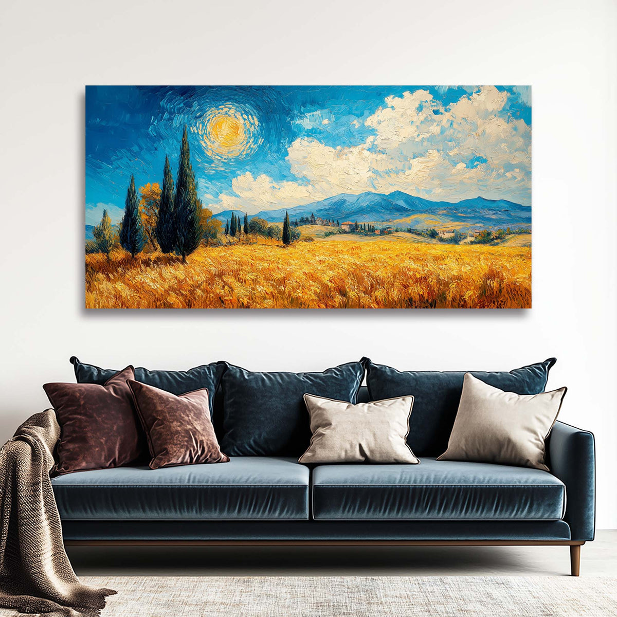 Khaki Country Nature Wall Art Modern Canvas Painting Prints Artwork Office Hallway Bedroom Living Room Decor