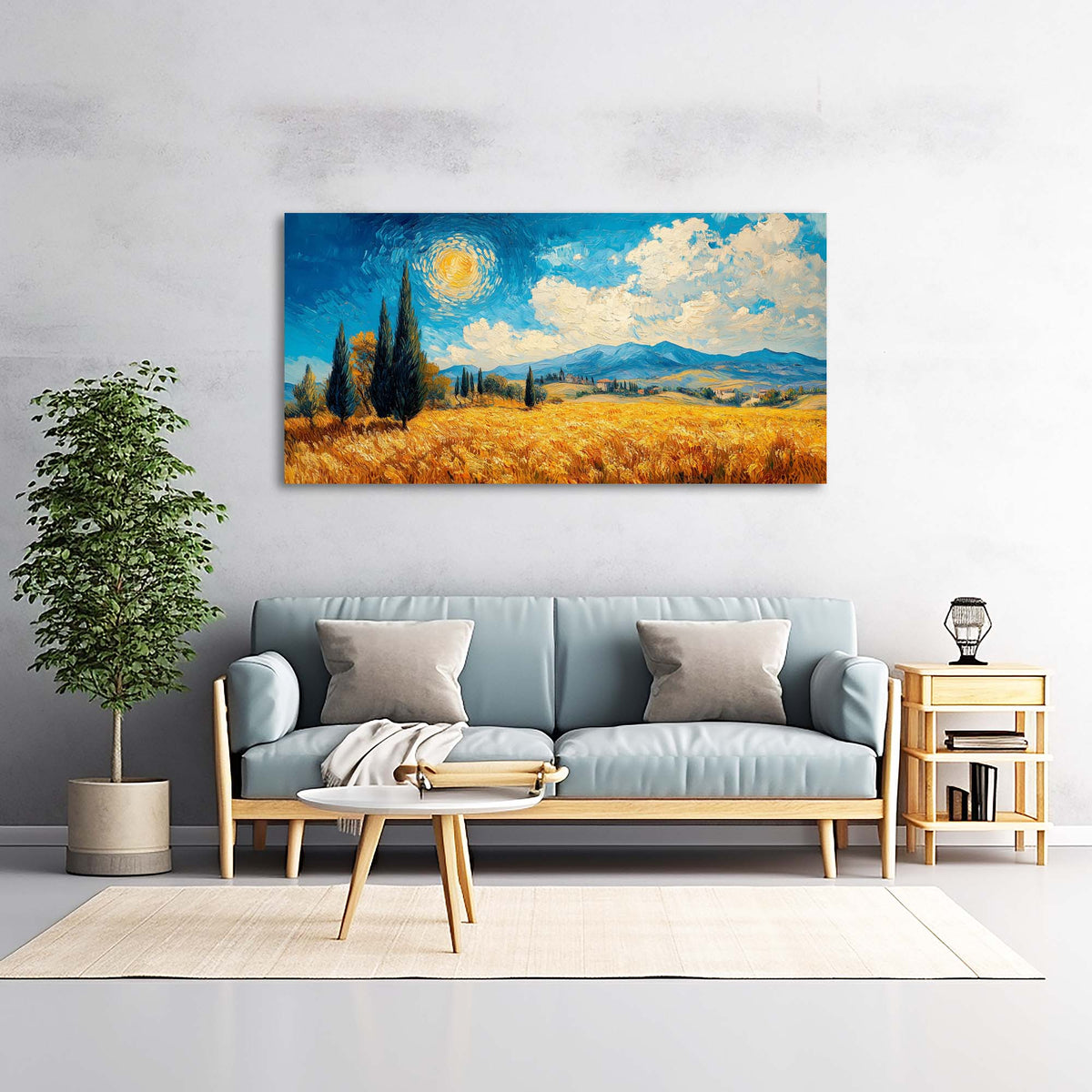 Khaki Country Nature Wall Art Modern Canvas Painting Prints Artwork Office Hallway Bedroom Living Room Decor