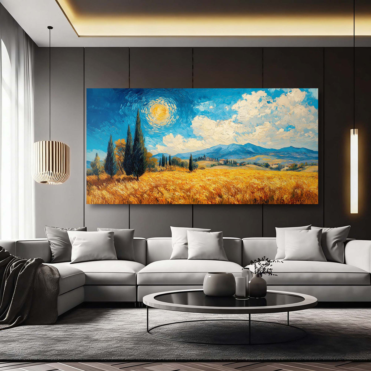 Khaki Country Nature Wall Art Modern Canvas Painting Prints Artwork Office Hallway Bedroom Living Room Decor