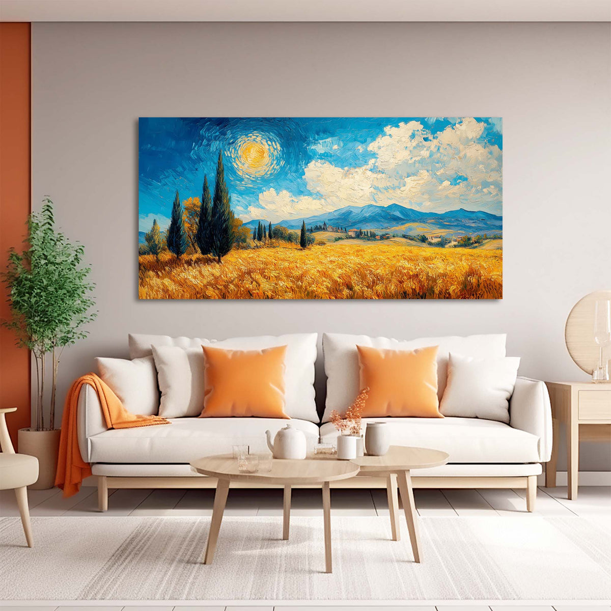 Khaki Country Nature Wall Art Modern Canvas Painting Prints Artwork Office Hallway Bedroom Living Room Decor