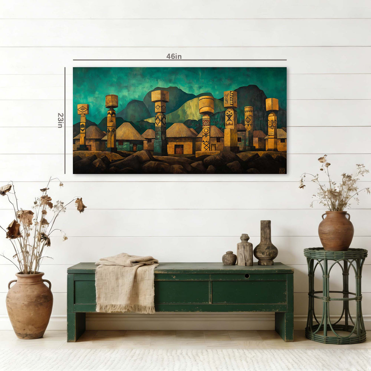 Blue Teal Nature Wall Art Canvas Painting Prints Artwor Office Bedroom Living Room Decor