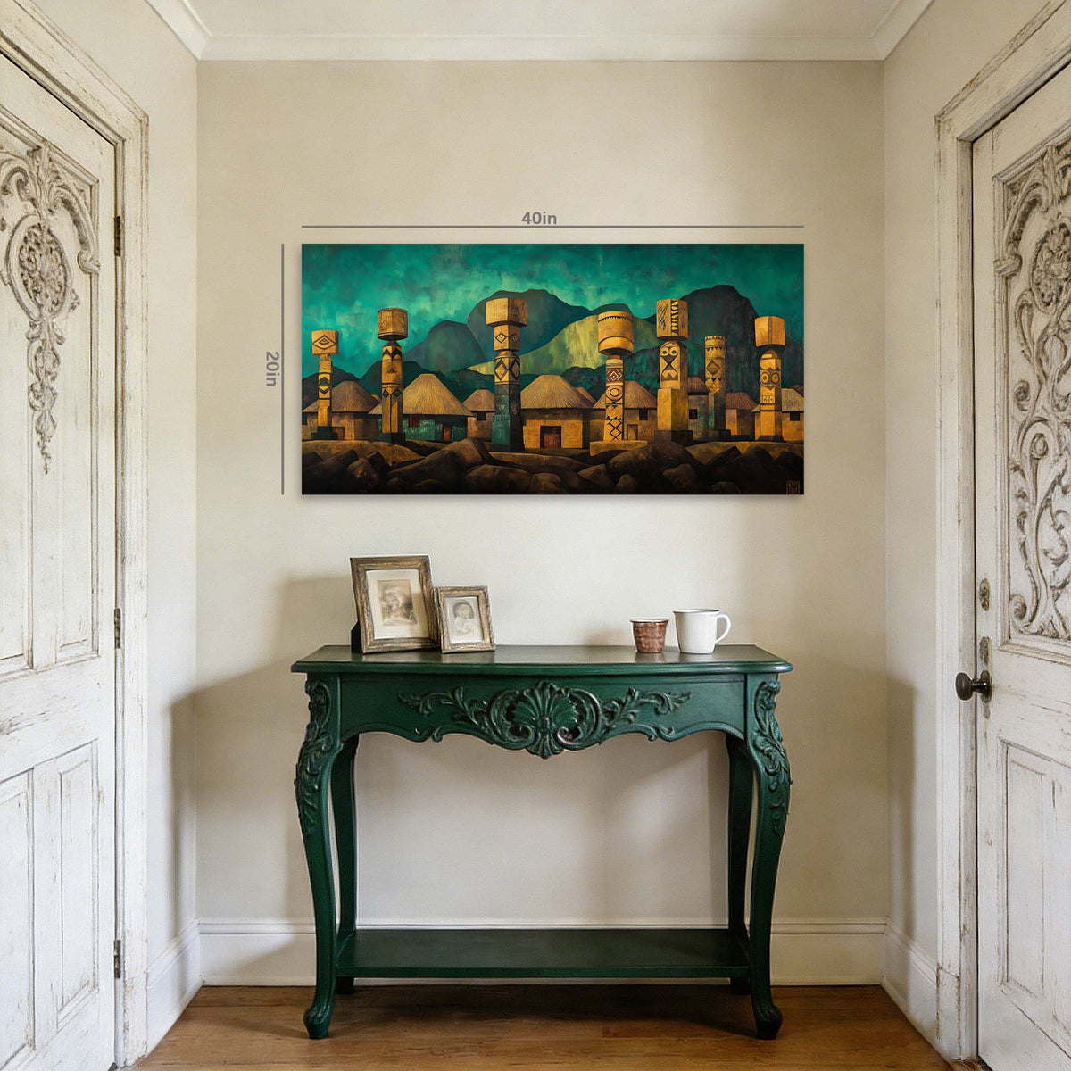 Blue Teal Nature Wall Art Canvas Painting Prints Artwor Office Bedroom Living Room Decor