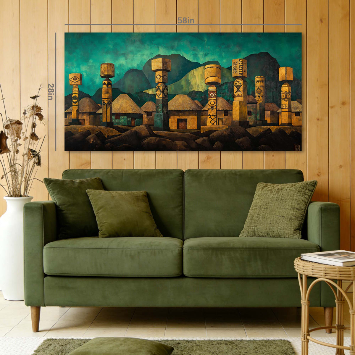 Blue Teal Nature Wall Art Canvas Painting Prints Artwor Office Bedroom Living Room Decor