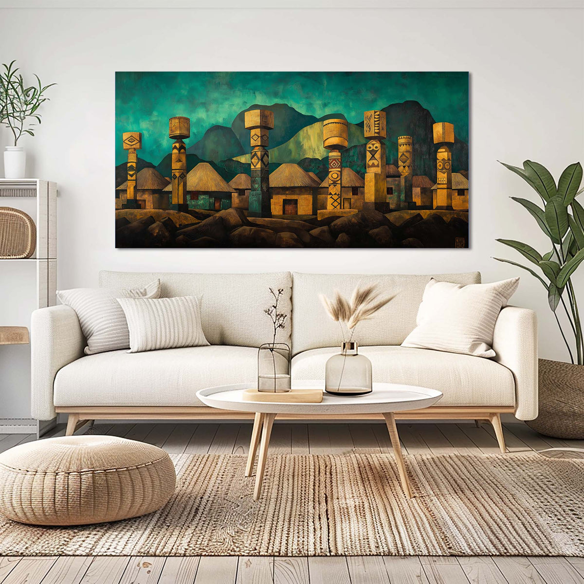 Blue Teal Nature Wall Art Canvas Painting Prints Artwor Office Bedroom Living Room Decor