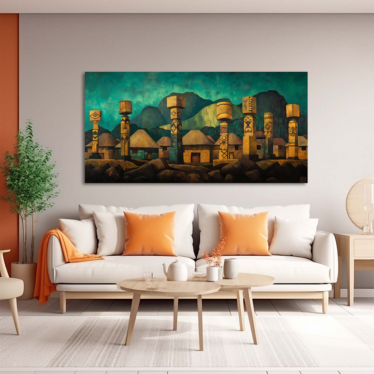 Blue Teal Nature Wall Art Canvas Painting Prints Artwor Office Bedroom Living Room Decor