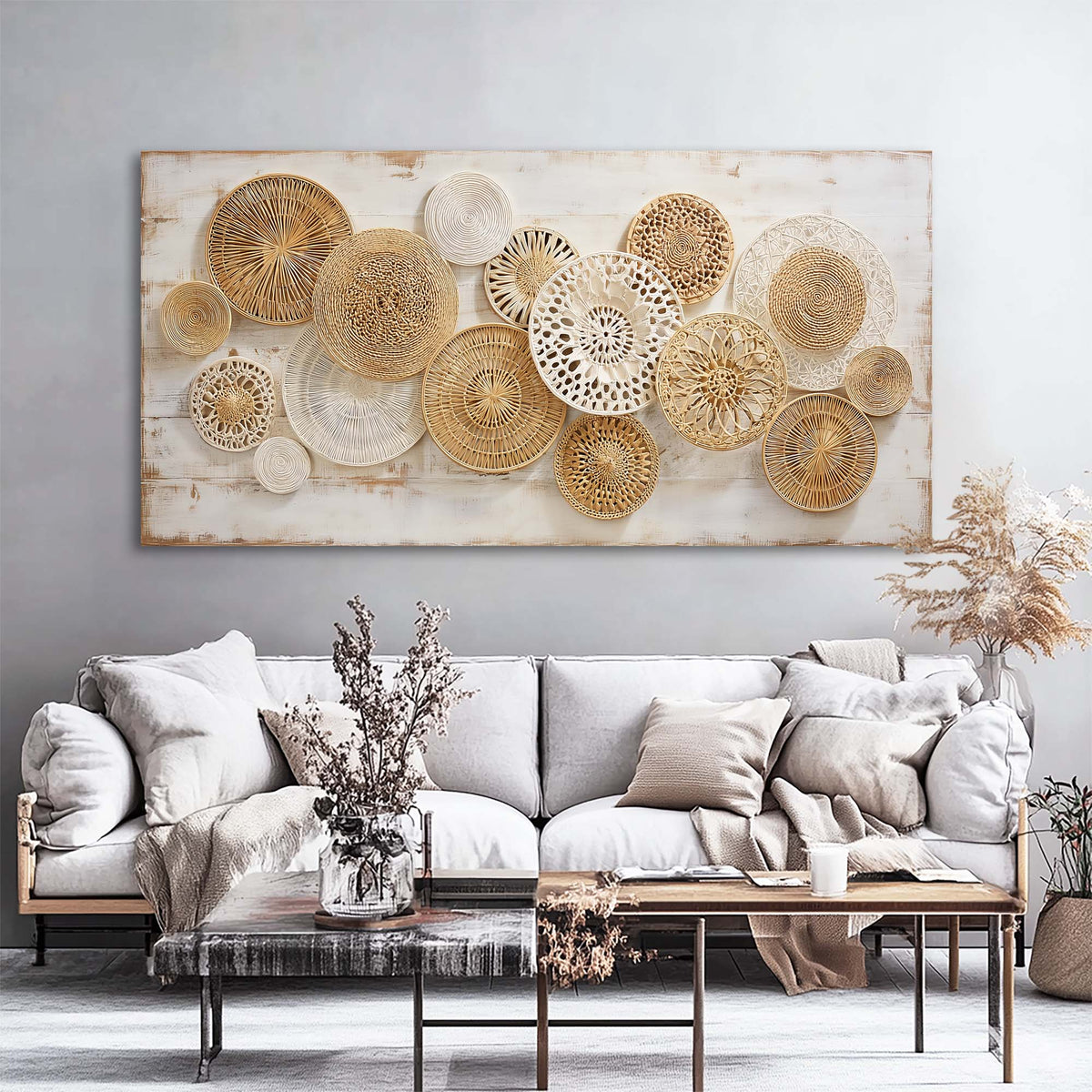 Beige Rustic Nature Wall Art Art Deco Painting Prints Canvas Artwork Living Room Family Bedroom Office Decor