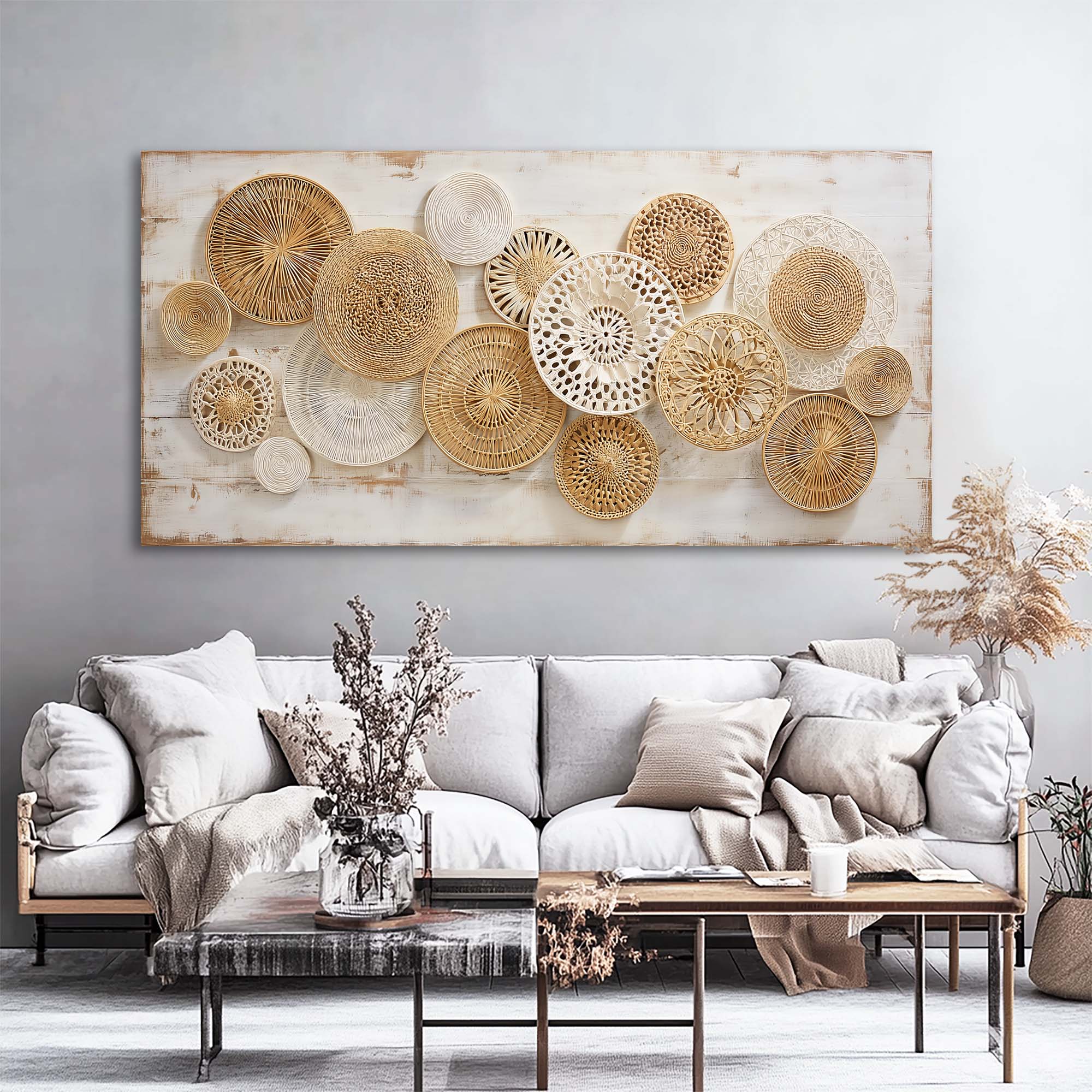 Beige Rustic Nature Wall Art Art Deco Painting Prints Canvas Artwork Living Room Family Bedroom Office Decor
