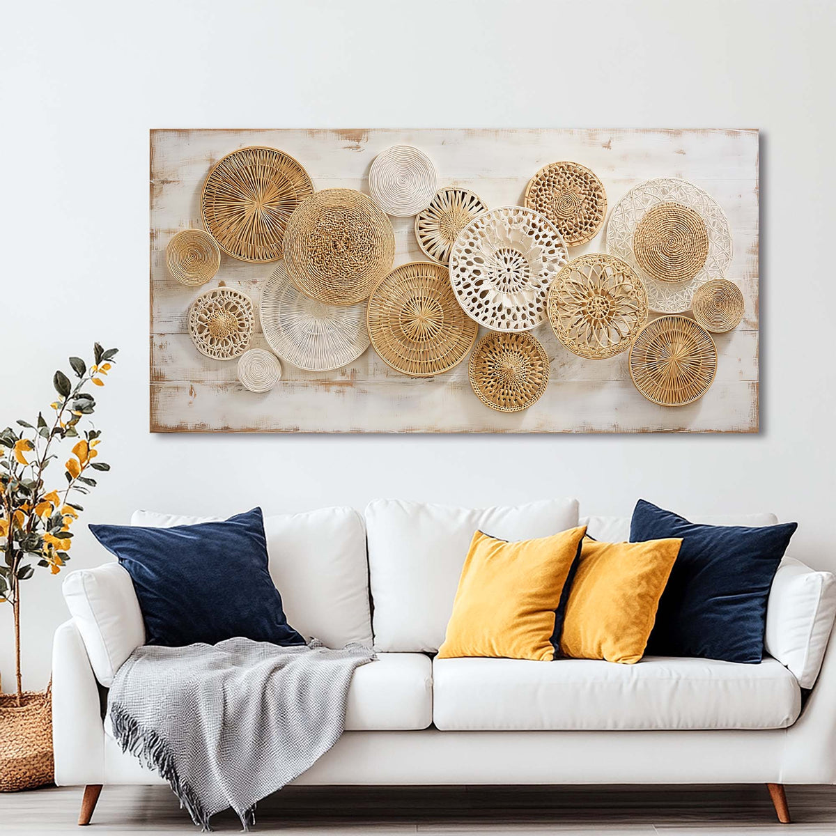 Beige Rustic Nature Wall Art Art Deco Painting Prints Canvas Artwork Living Room Family Bedroom Office Decor