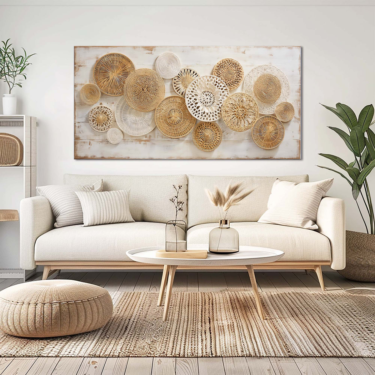 Beige Rustic Nature Wall Art Art Deco Painting Prints Canvas Artwork Living Room Family Bedroom Office Decor