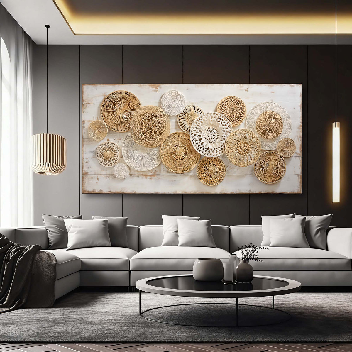 Beige Rustic Nature Wall Art Art Deco Painting Prints Canvas Artwork Living Room Family Bedroom Office Decor