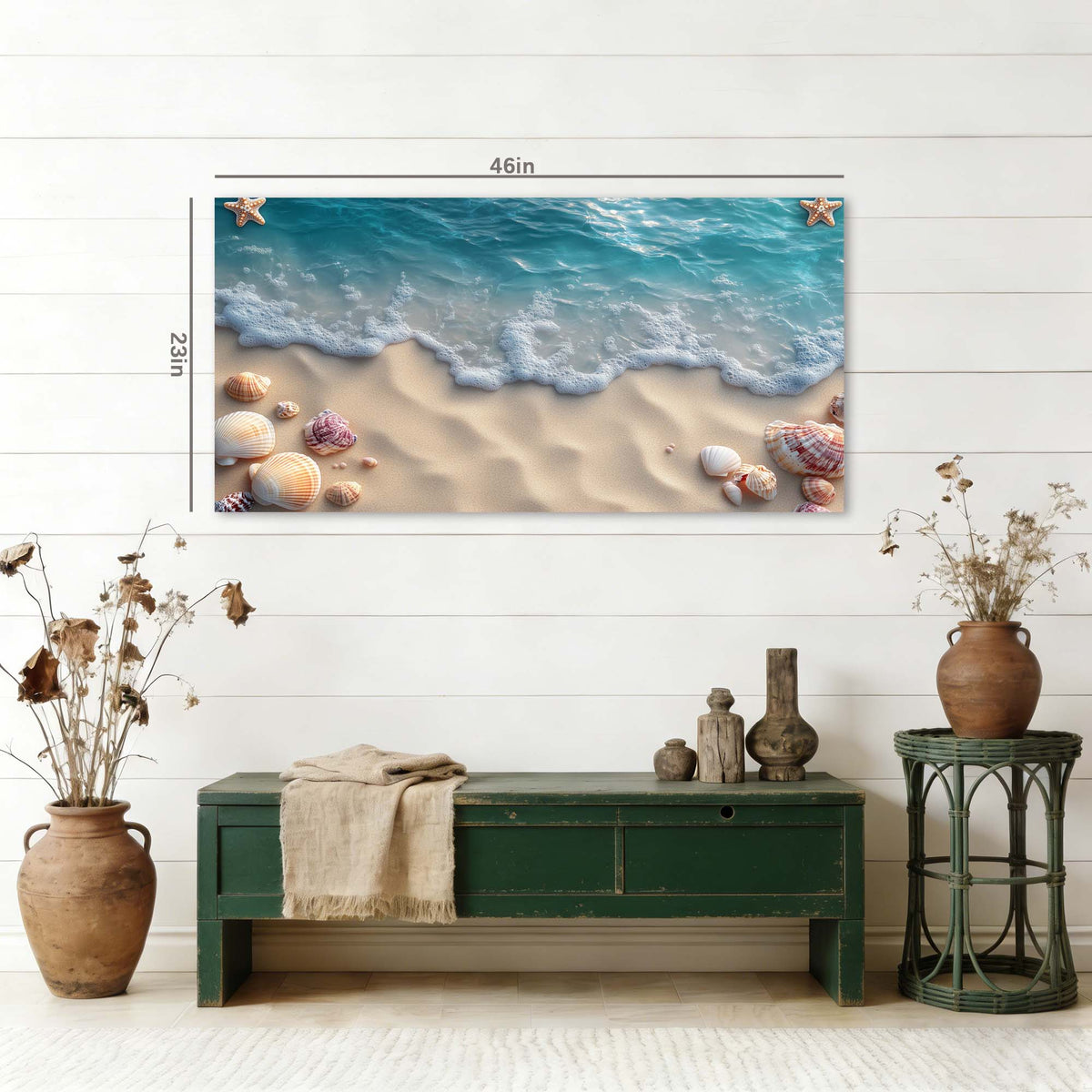 Navy Blue Coastal Nature Wall Art Modern Canvas Painting Prints Artwork Office Hallway Bedroom Living Room Decor