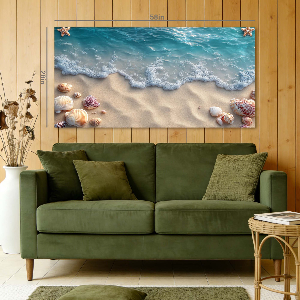 Navy Blue Coastal Nature Wall Art Modern Canvas Painting Prints Artwork Office Hallway Bedroom Living Room Decor