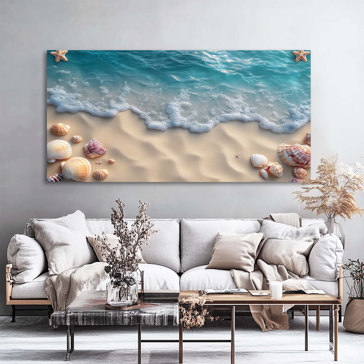 Navy Blue Coastal Nature Wall Art Modern Canvas Painting Prints Artwork Office Hallway Bedroom Living Room Decor