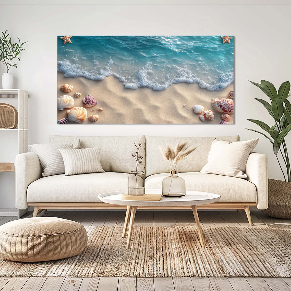 Navy Blue Coastal Nature Wall Art Modern Canvas Painting Prints Artwork Office Hallway Bedroom Living Room Decor