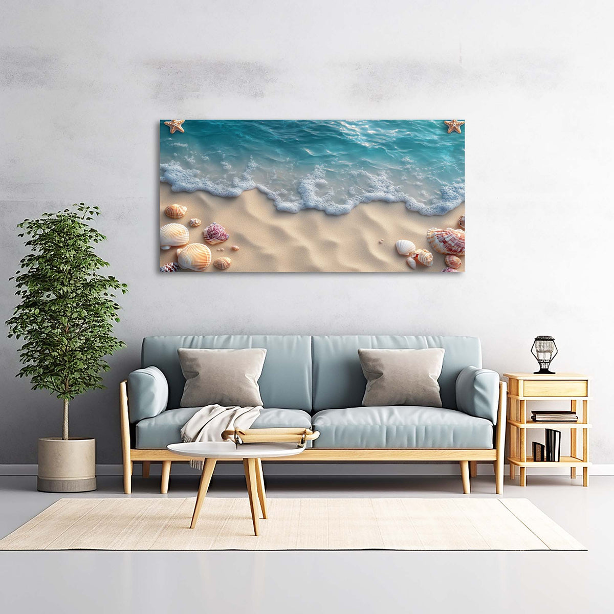 Navy Blue Coastal Nature Wall Art Modern Canvas Painting Prints Artwork Office Hallway Bedroom Living Room Decor