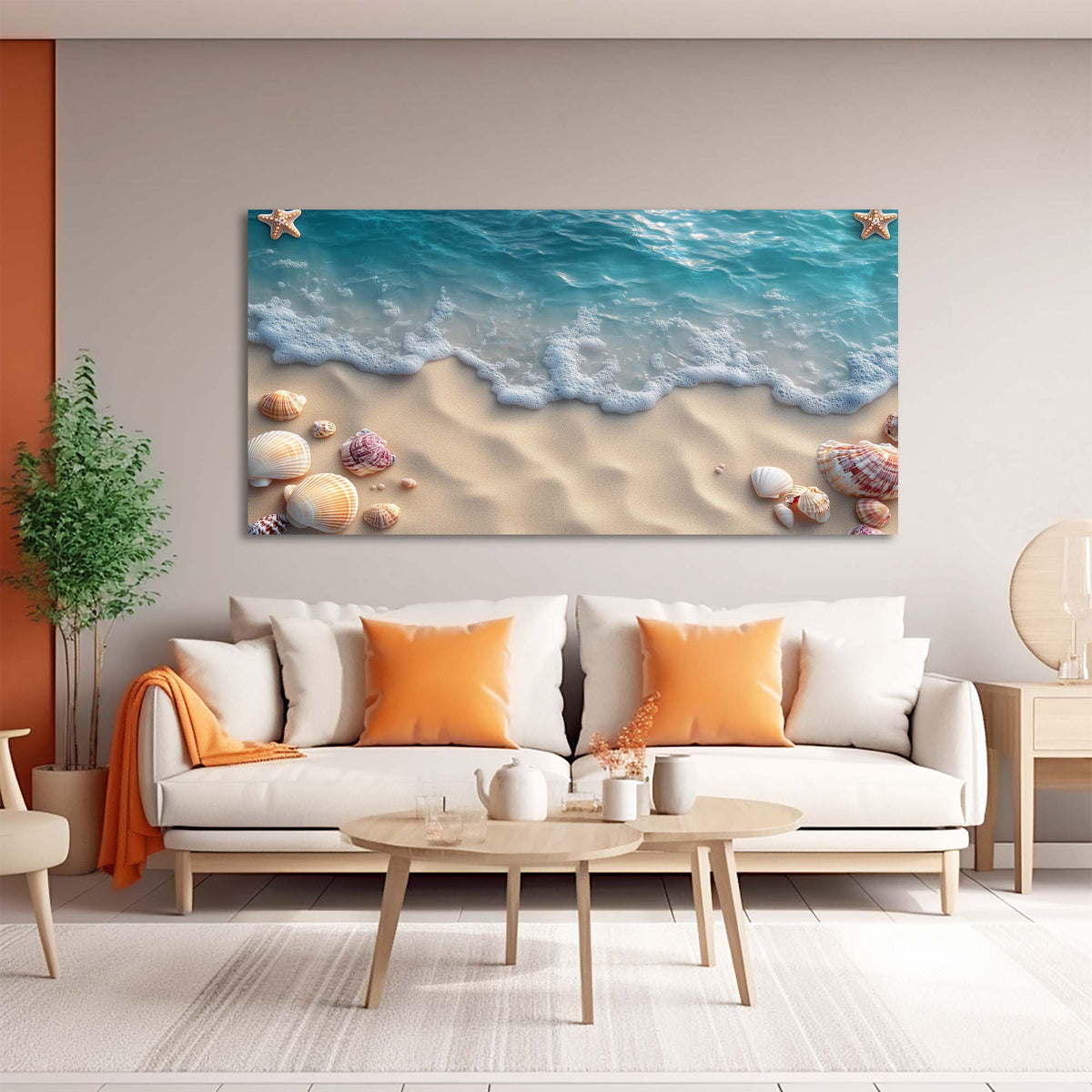 Navy Blue Coastal Nature Wall Art Modern Canvas Painting Prints Artwork Office Hallway Bedroom Living Room Decor
