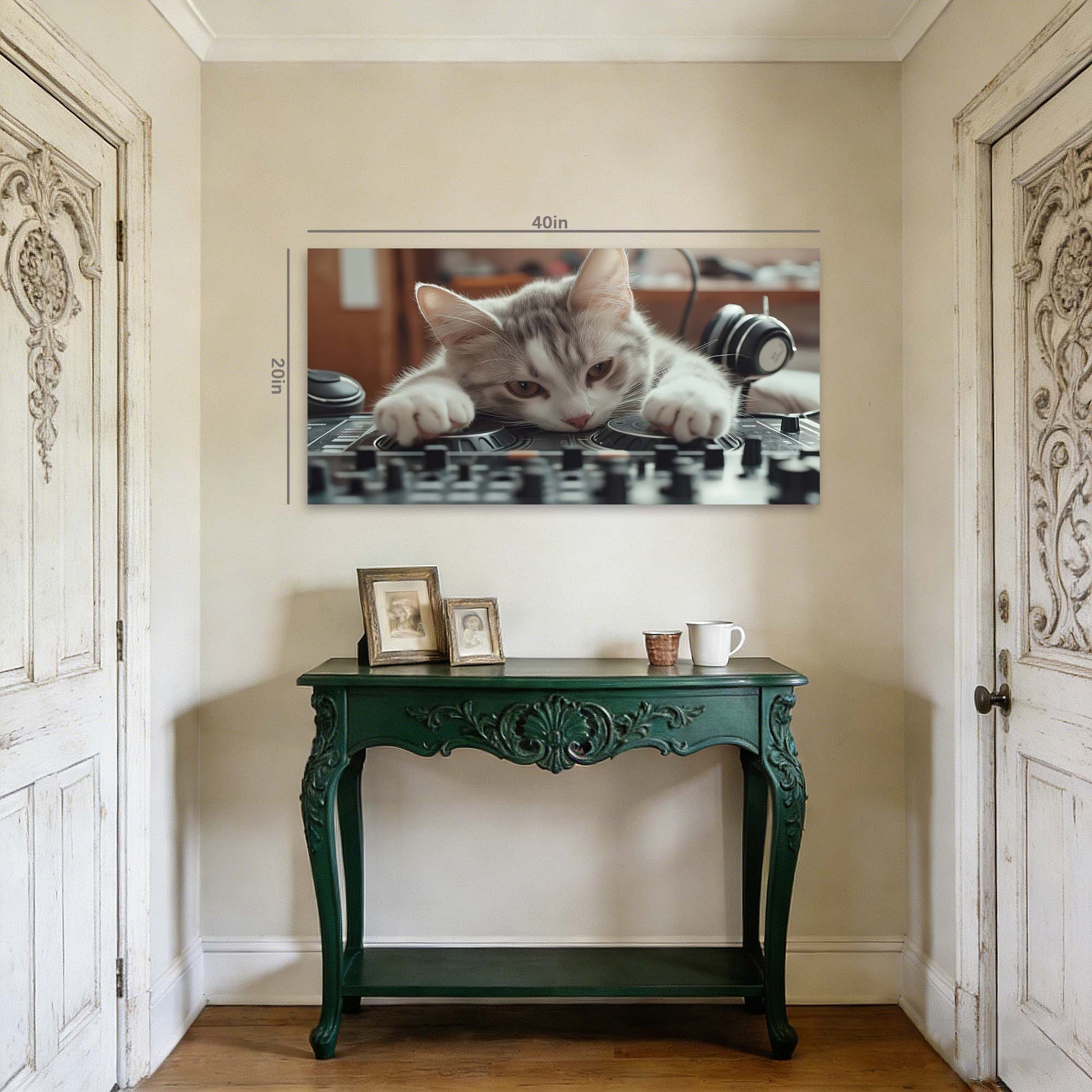 White Jazzy Animals Canvas Wall Art for Living Room Prints Artwork Bedroom Office Decor