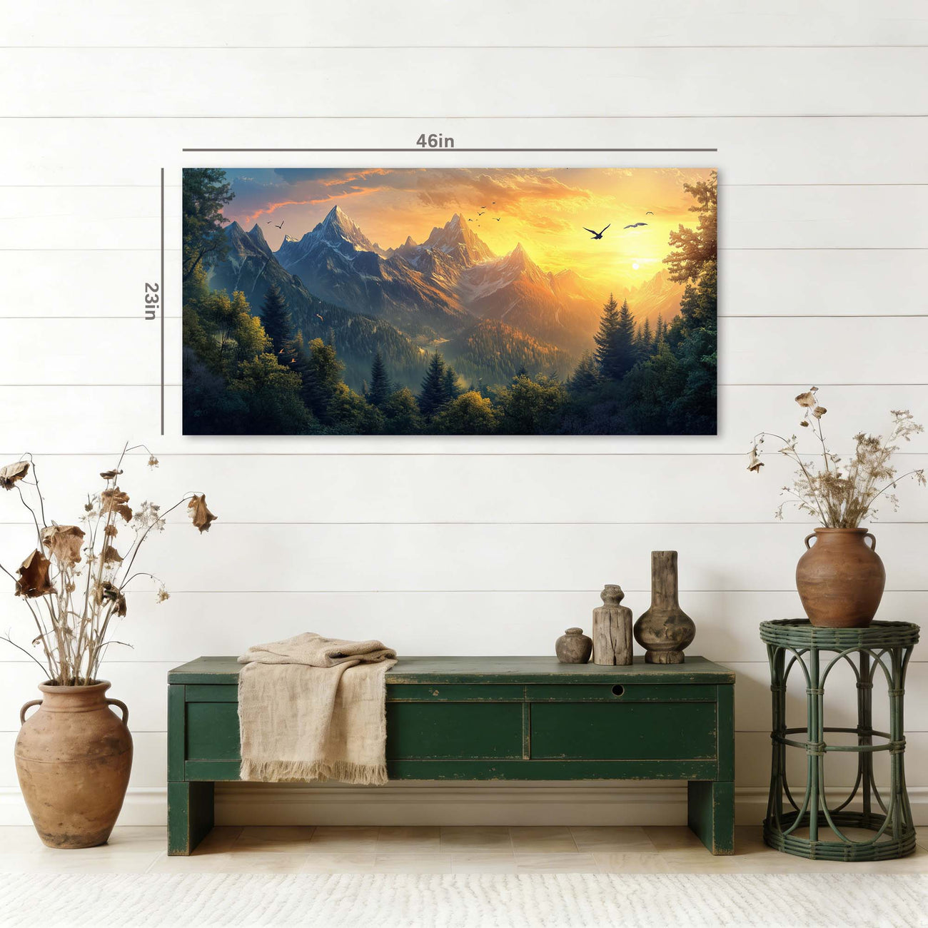 Navy Blue Fantasy Nature Wall Art Canvas Painting Prints Artwor Office Bedroom Living Room Decor