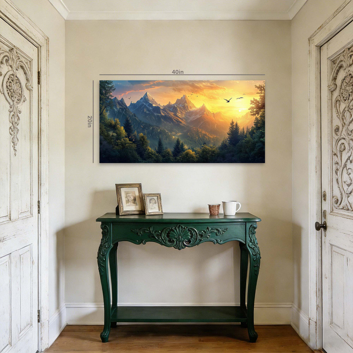 Navy Blue Fantasy Nature Wall Art Canvas Painting Prints Artwor Office Bedroom Living Room Decor