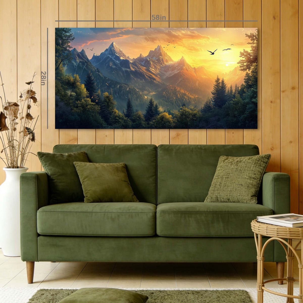 Navy Blue Fantasy Nature Wall Art Canvas Painting Prints Artwor Office Bedroom Living Room Decor