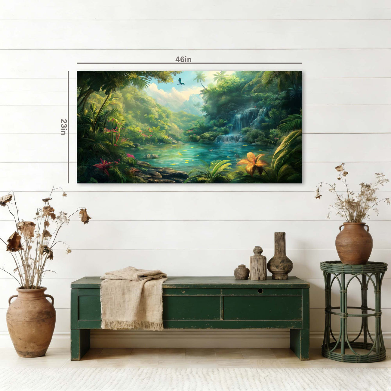Khaki Tropical Nature Canvas Wall Art for Living Room Prints Artwork Bedroom Office Decor