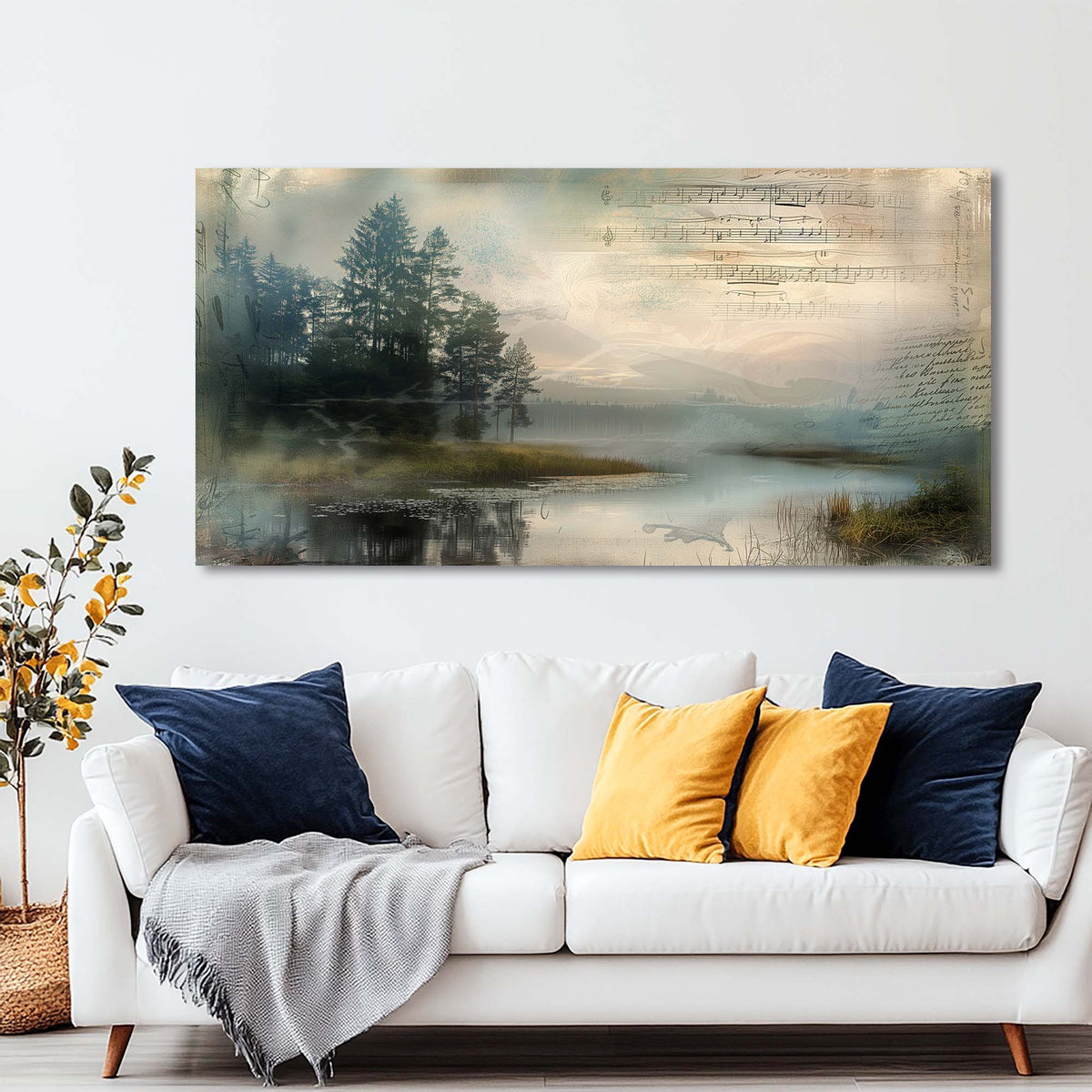 Navy Blue Mysterious Nature Wall Art Canvas Painting Prints Artwor Office Bedroom Living Room Decor