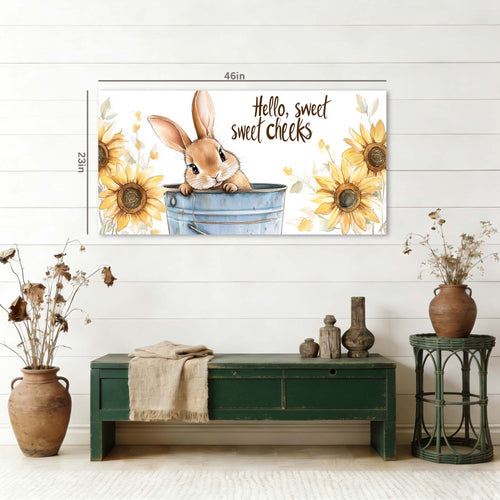 Blue Floral Animals Canvas Wall Art for Living Room Prints Artwork Bedroom Office Decor