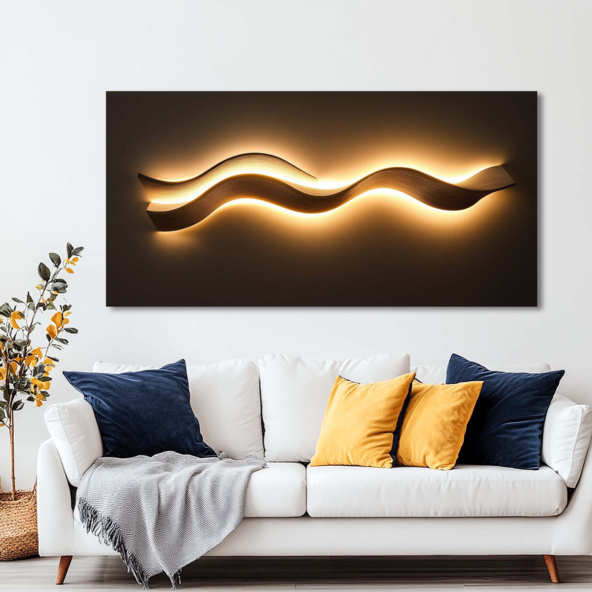 Yellow Abstract Wall Art for Living Room Canvas Painting Prints Art Deco Artwork Office Bedroom Decor