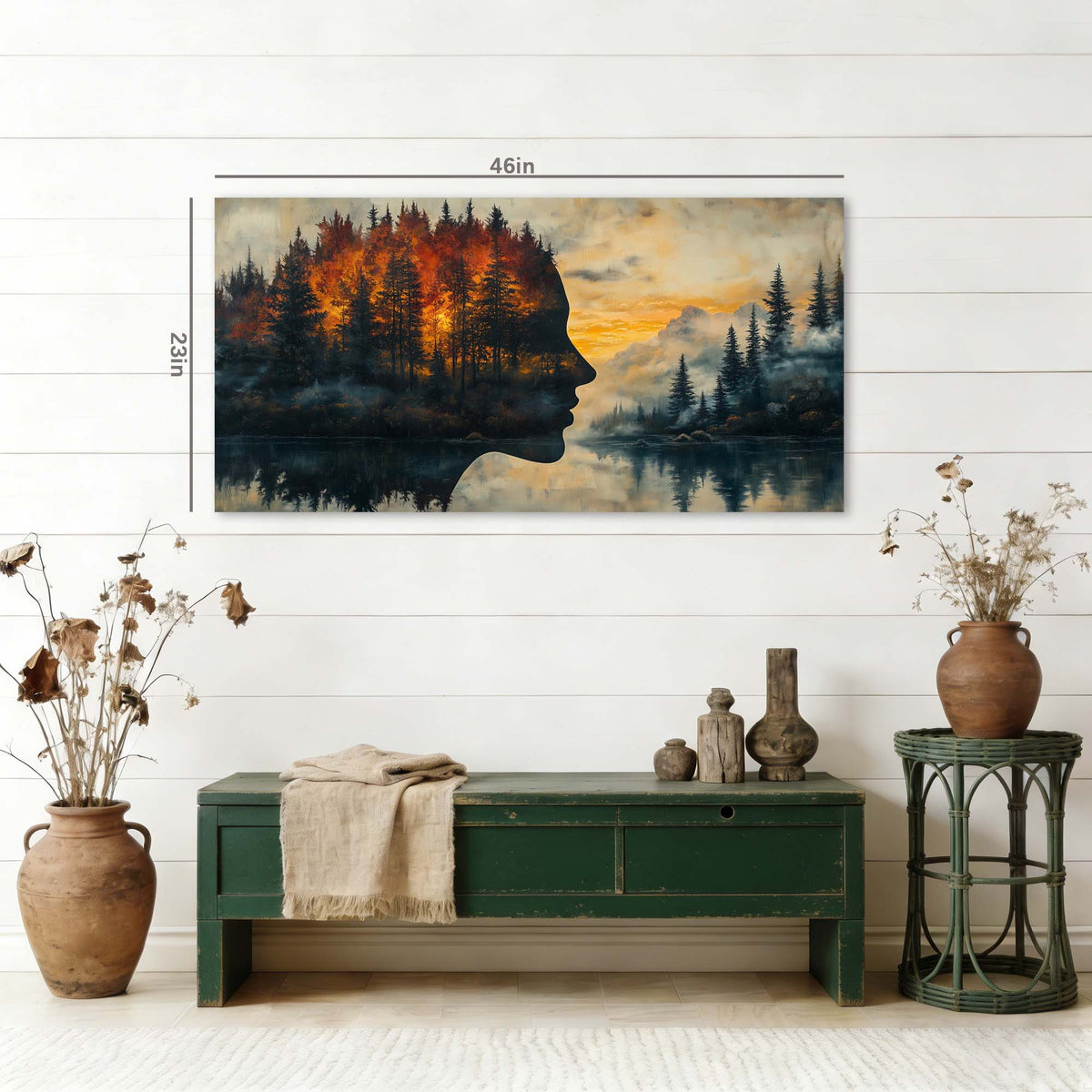Navy Blue Nature Wall Art for Living Room Canvas Painting Prints Art Deco Artwork Office Bedroom Decor