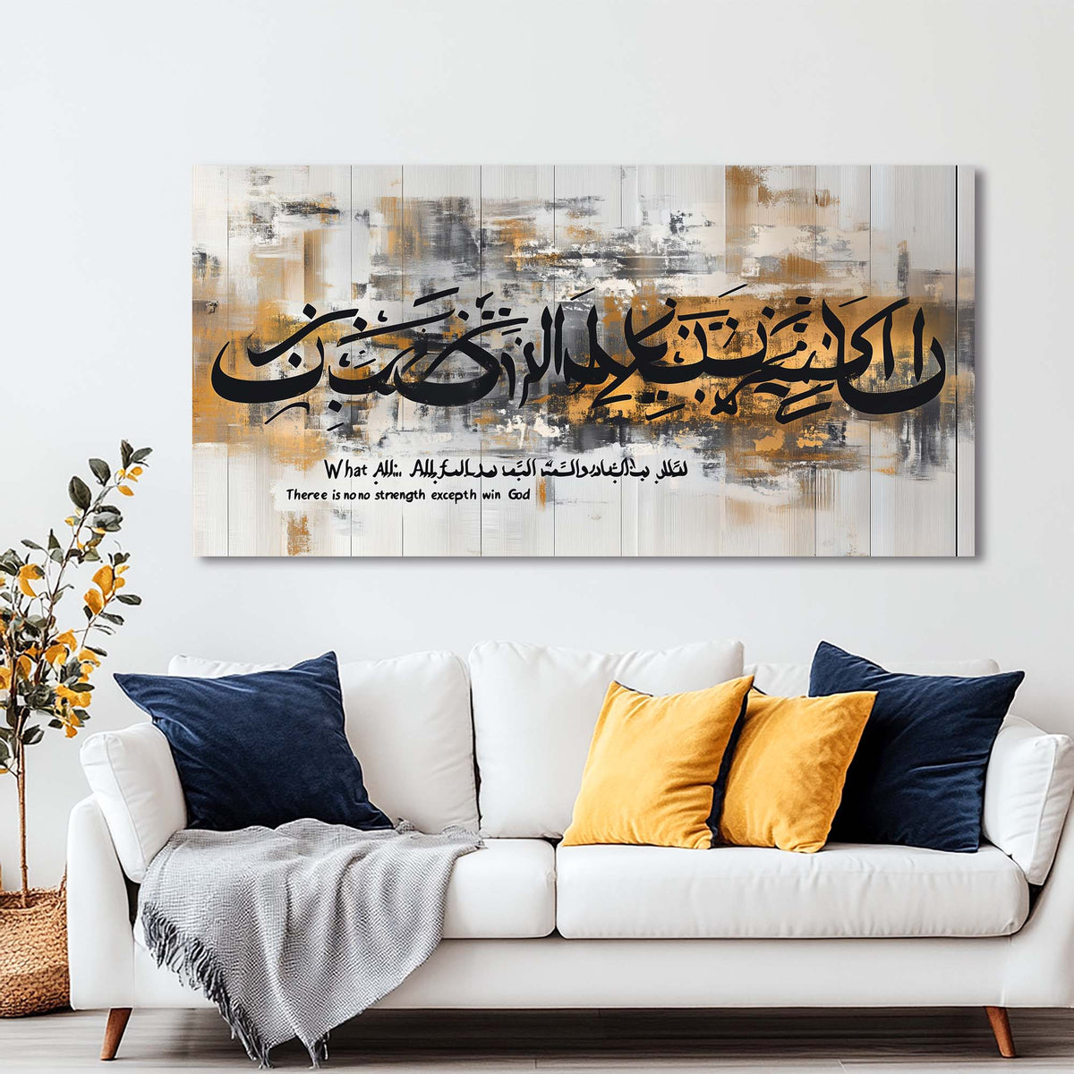 Navy Blue Abstract Religious Wall Art Art Deco Painting Prints Canvas Artwork Living Room Family Bedroom Office Decor