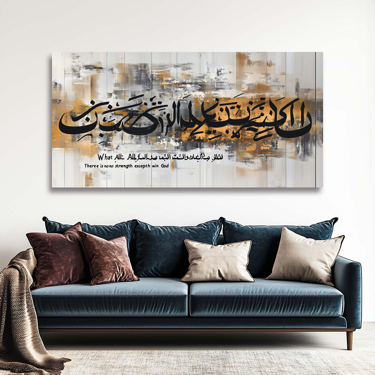 Navy Blue Abstract Religious Wall Art Art Deco Painting Prints Canvas Artwork Living Room Family Bedroom Office Decor