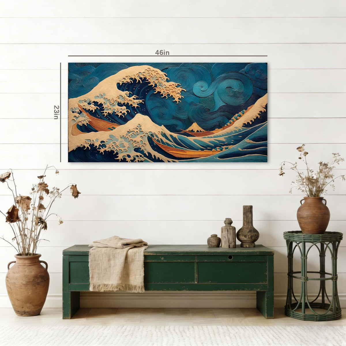 Blue Oriental Nature Wall Art Canvas Painting Prints Artwor Office Bedroom Living Room Decor