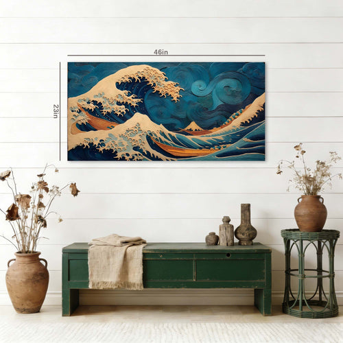 Blue Oriental Nature Wall Art Canvas Painting Prints Artwor Office Bedroom Living Room Decor