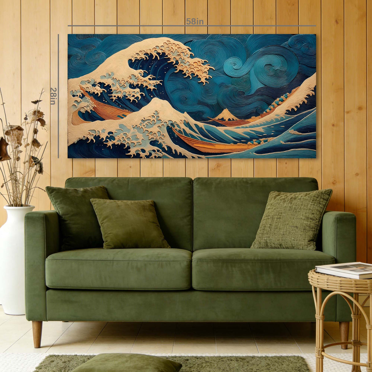 Blue Oriental Nature Wall Art Canvas Painting Prints Artwor Office Bedroom Living Room Decor
