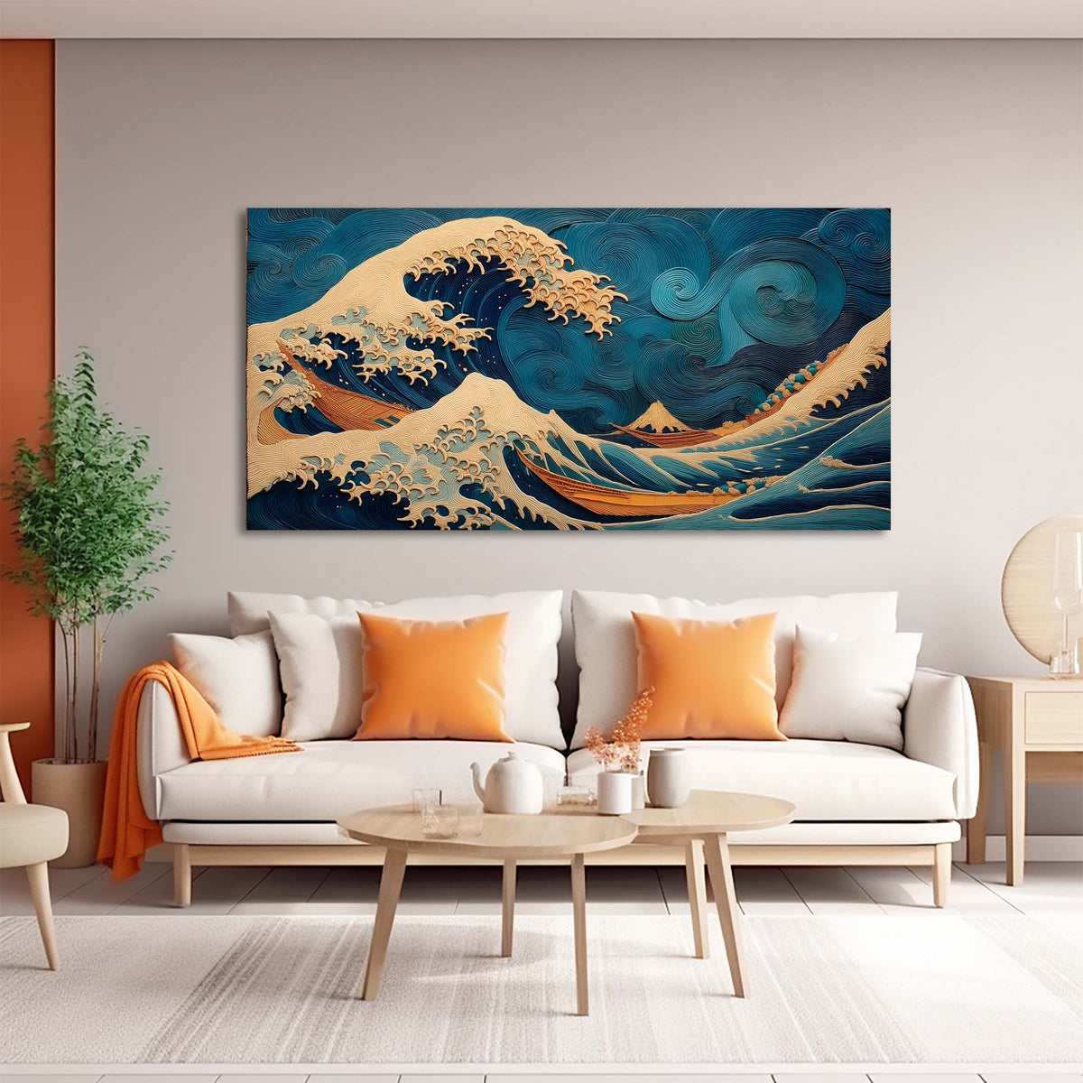 Blue Oriental Nature Wall Art Canvas Painting Prints Artwor Office Bedroom Living Room Decor