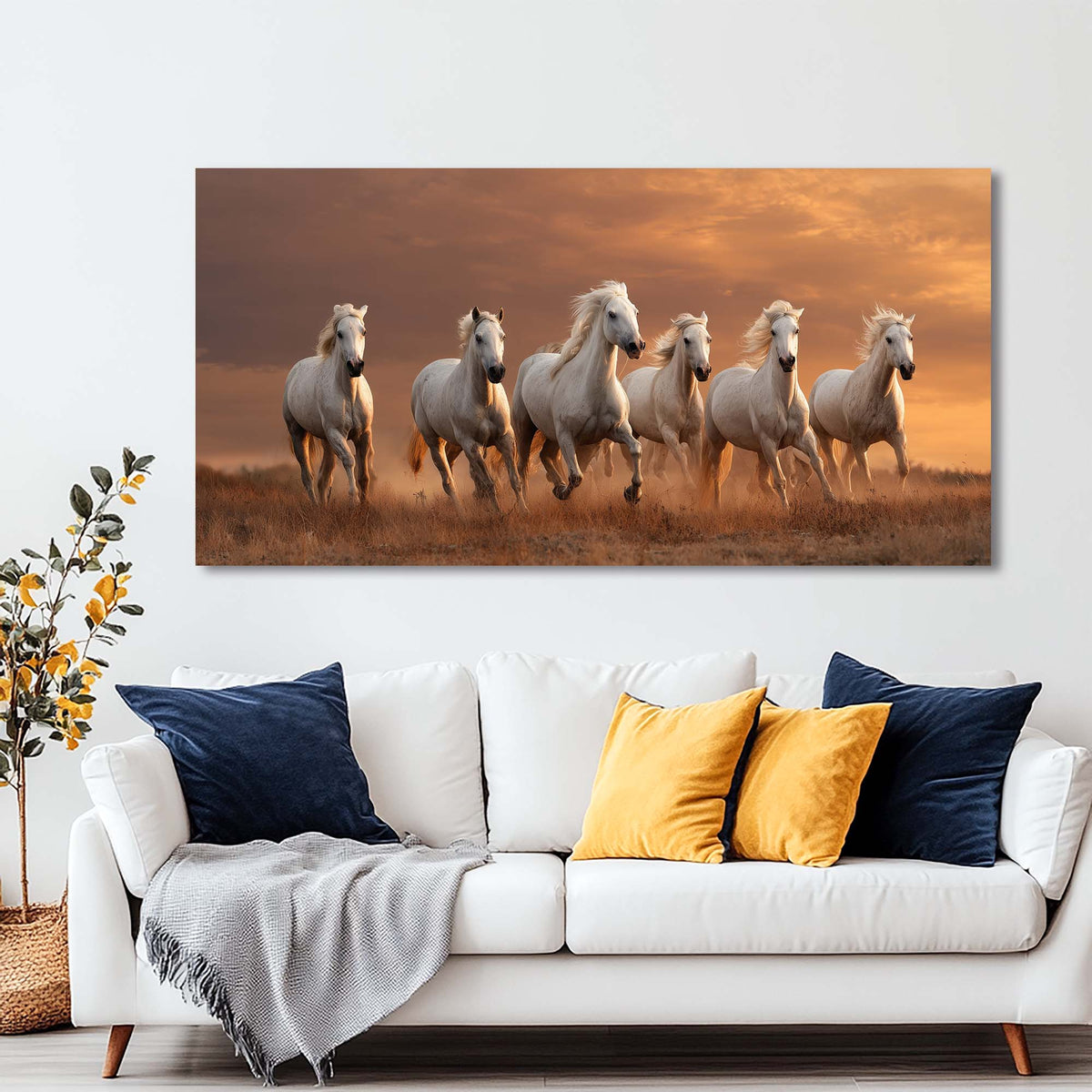 Navy Blue Wildlife Animals Canvas Wall Art for Living Room Prints Artwork Bedroom Office Decor
