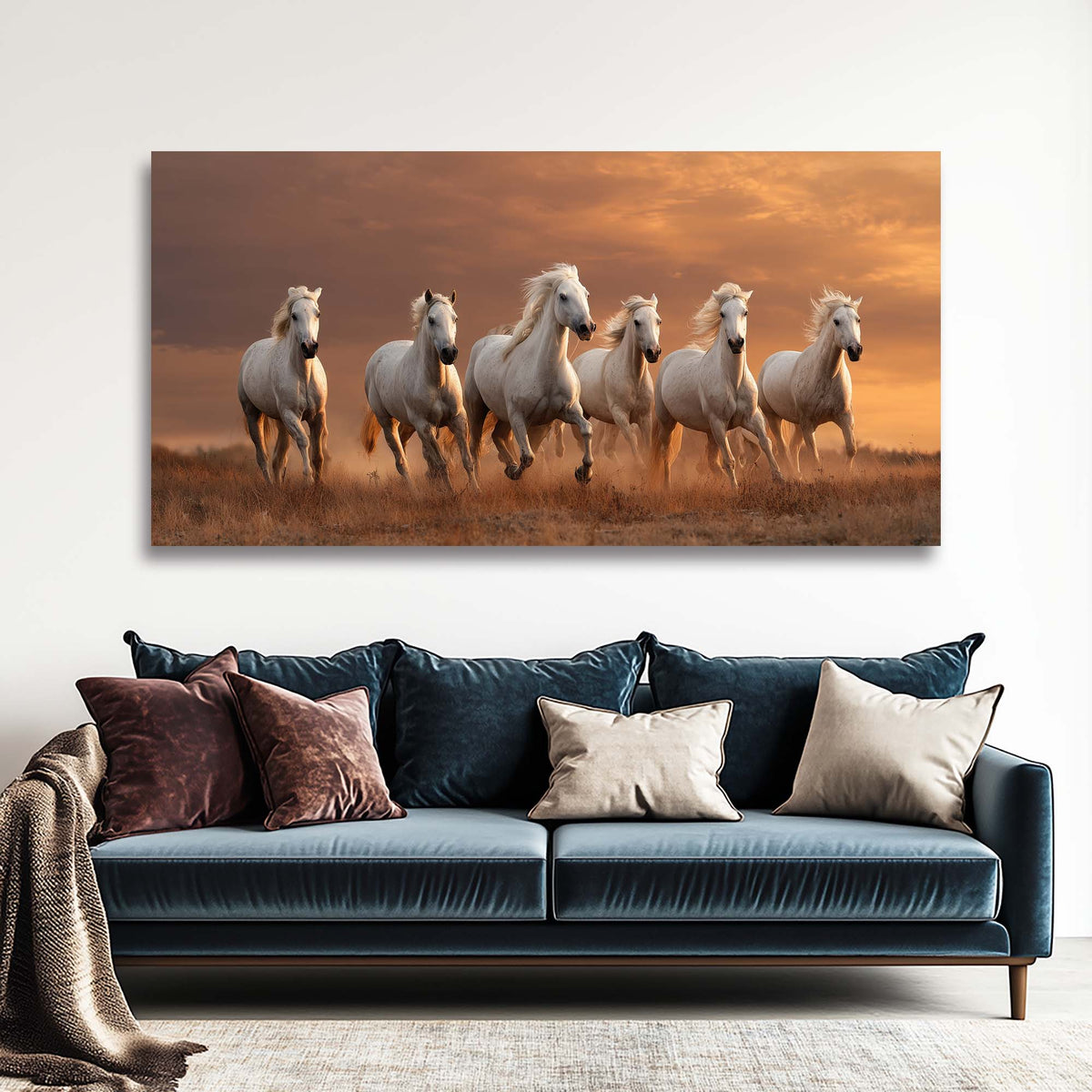 Navy Blue Wildlife Animals Canvas Wall Art for Living Room Prints Artwork Bedroom Office Decor