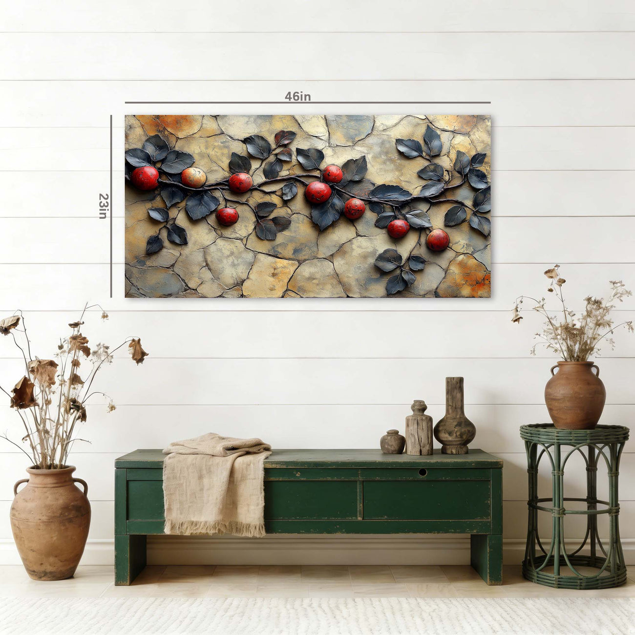Red Floral Wall Art Paintings Print Canvas Painting Prints Modern Artwork Office Living Room Over the Couch Bedroom Decor