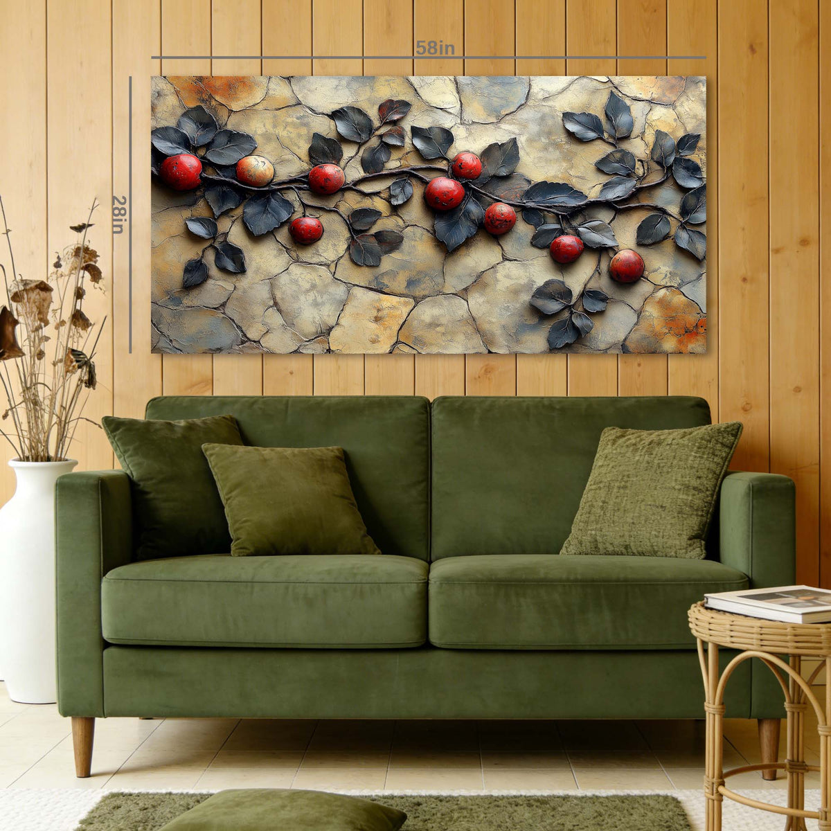 Red Floral Wall Art Paintings Print Canvas Painting Prints Modern Artwork Office Living Room Over the Couch Bedroom Decor