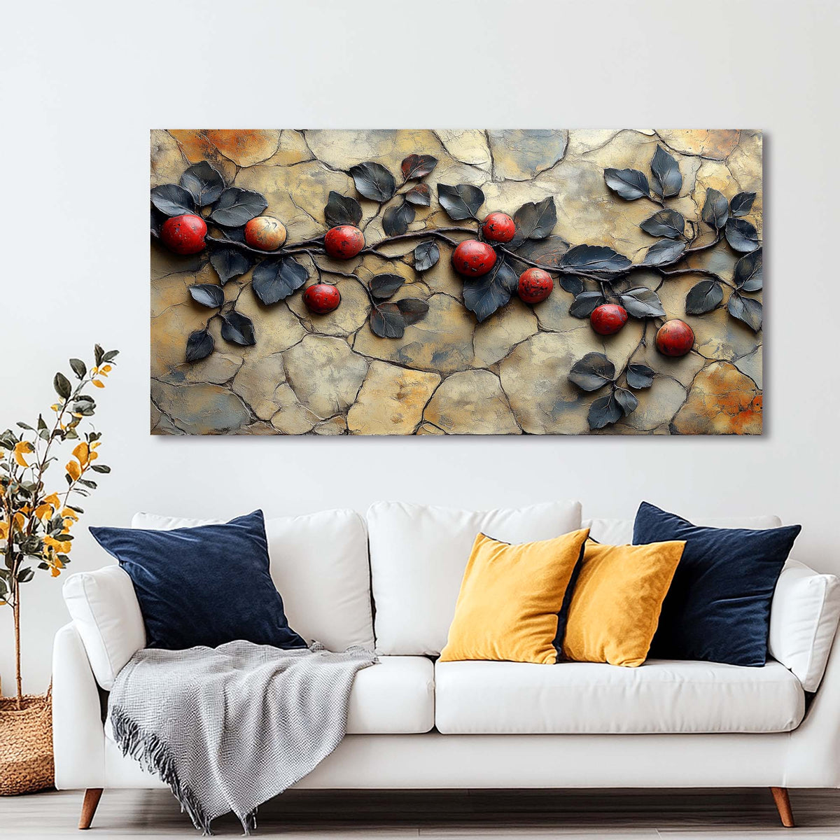 Red Floral Wall Art Paintings Print Canvas Painting Prints Modern Artwork Office Living Room Over the Couch Bedroom Decor