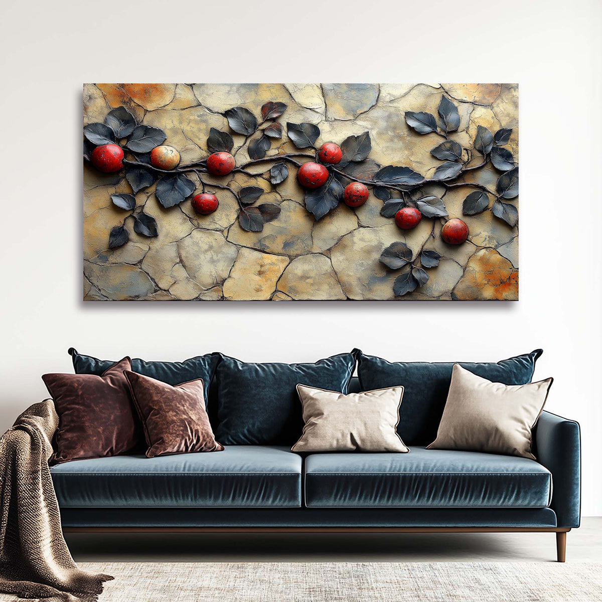 Red Floral Wall Art Paintings Print Canvas Painting Prints Modern Artwork Office Living Room Over the Couch Bedroom Decor