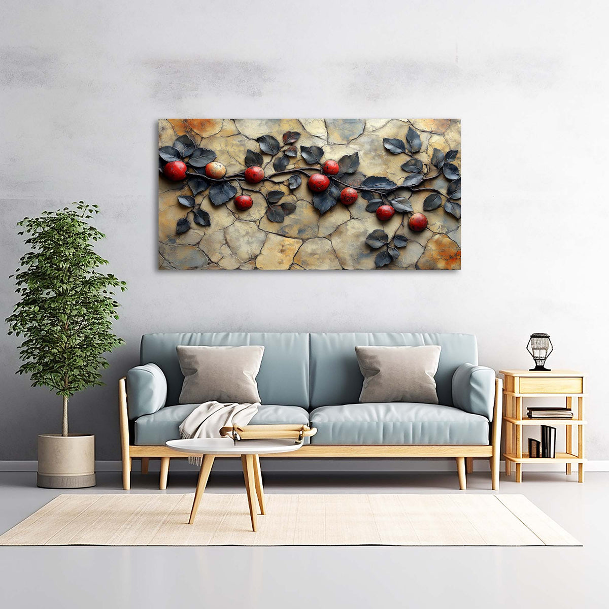 Red Floral Wall Art Paintings Print Canvas Painting Prints Modern Artwork Office Living Room Over the Couch Bedroom Decor