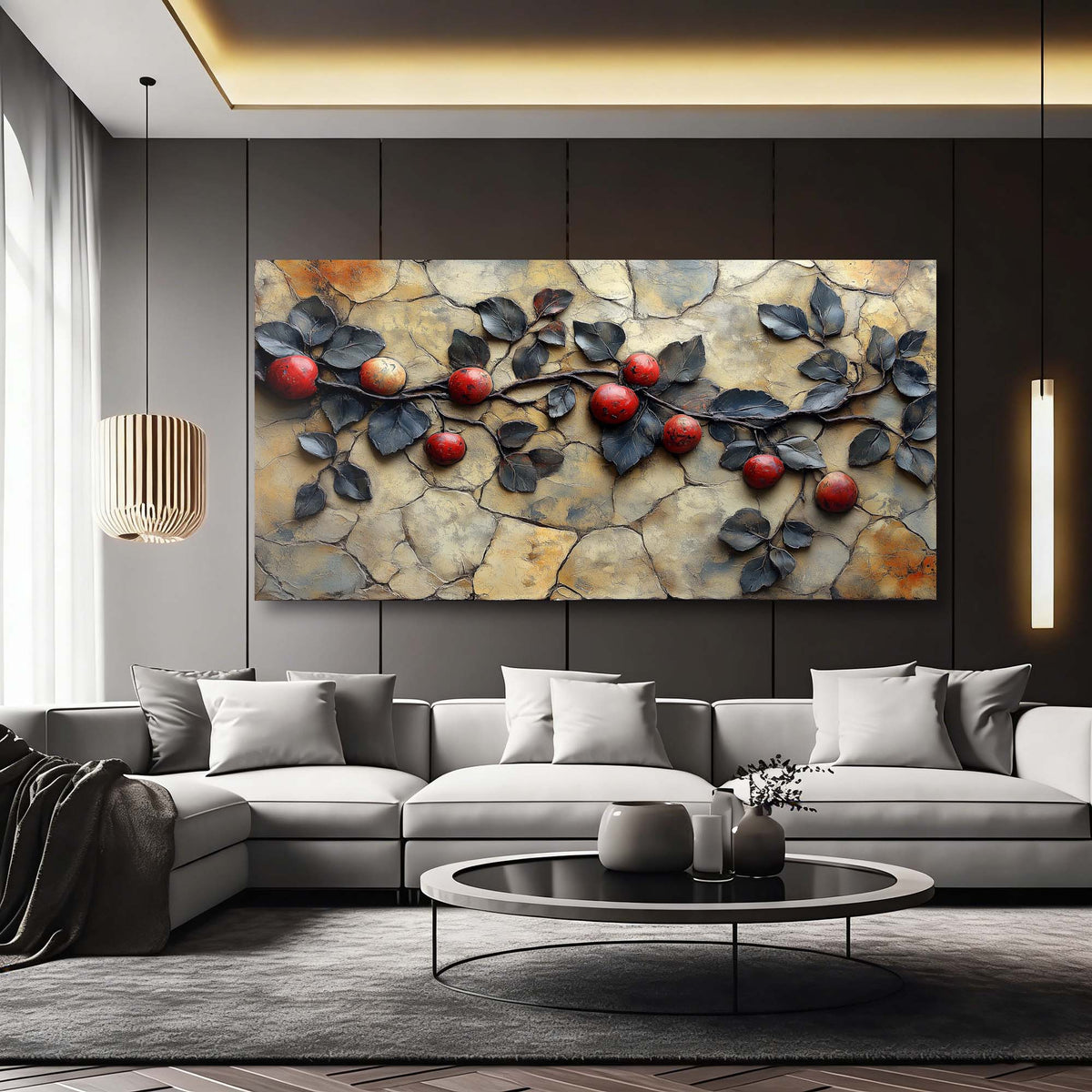 Red Floral Wall Art Paintings Print Canvas Painting Prints Modern Artwork Office Living Room Over the Couch Bedroom Decor