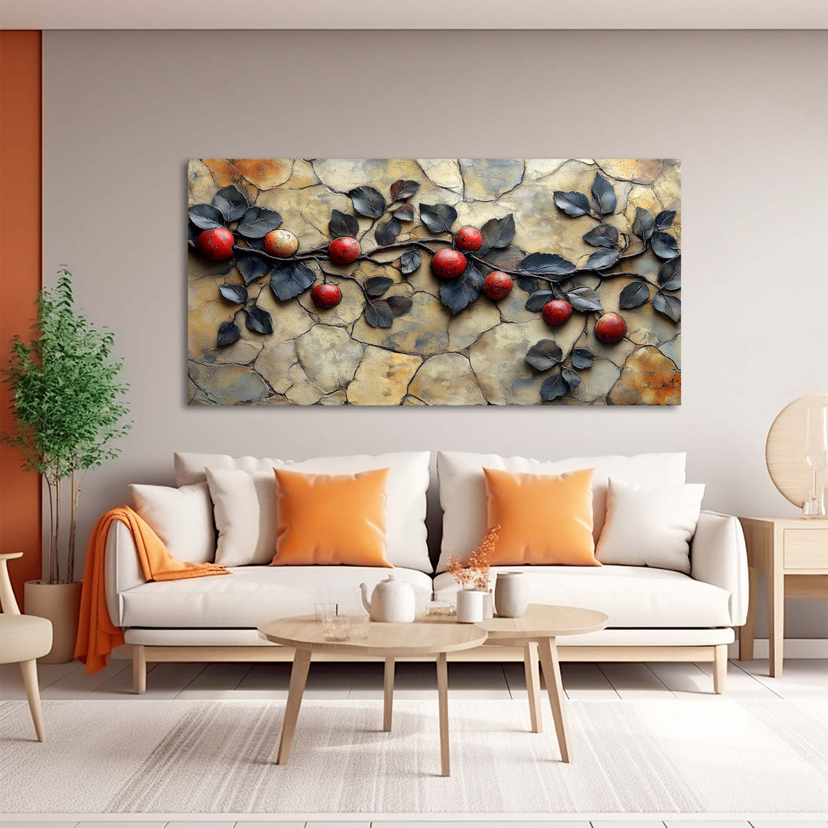 Red Floral Wall Art Paintings Print Canvas Painting Prints Modern Artwork Office Living Room Over the Couch Bedroom Decor