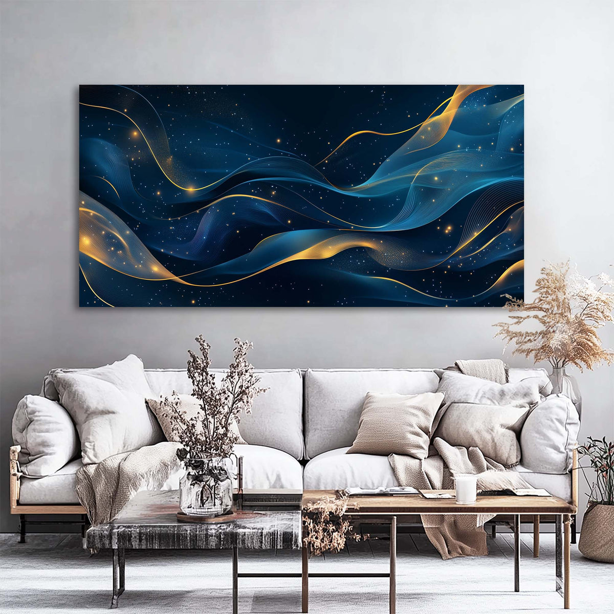 Blue Fantasy Abstract Wall Art Art Deco Painting Prints Canvas Artwork Living Room Family Bedroom Office Decor