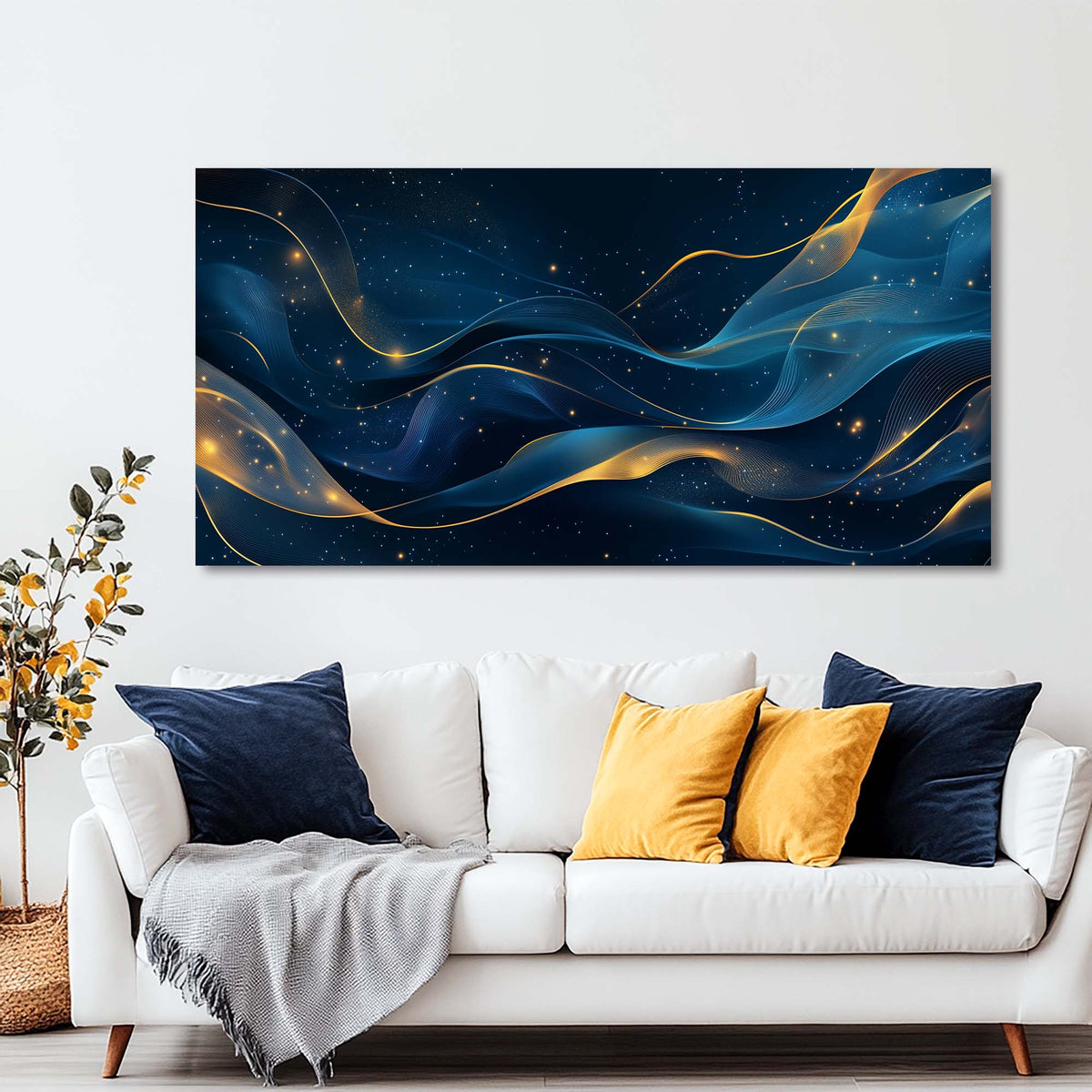 Blue Fantasy Abstract Wall Art Art Deco Painting Prints Canvas Artwork Living Room Family Bedroom Office Decor