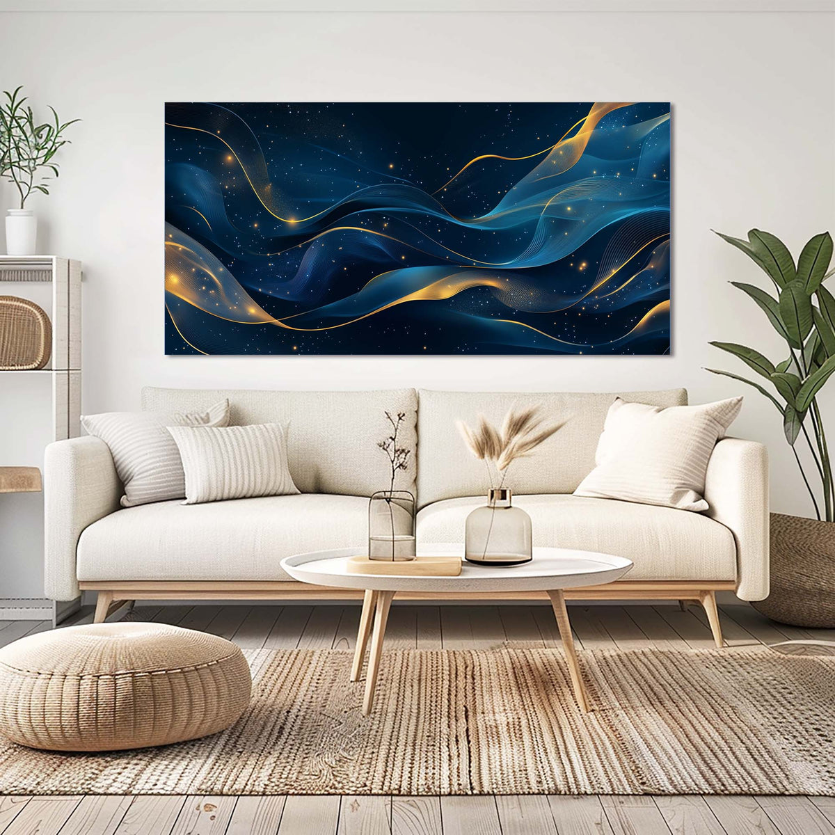 Blue Fantasy Abstract Wall Art Art Deco Painting Prints Canvas Artwork Living Room Family Bedroom Office Decor