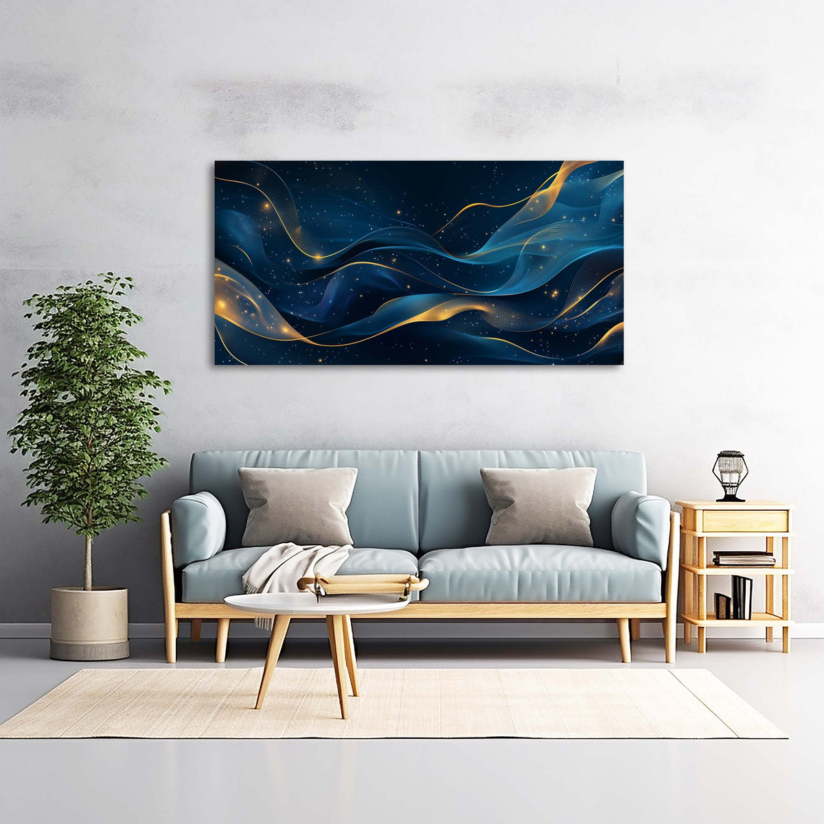 Blue Fantasy Abstract Wall Art Art Deco Painting Prints Canvas Artwork Living Room Family Bedroom Office Decor